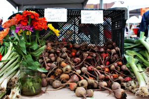 Beets and leeks from a Boston farmers' market