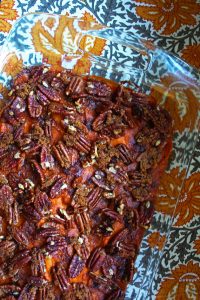 Bourbon Sweet Potatoes with Brown Sugar & Pecans