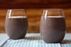 Berry Banana Smoothie with Almond Milk and Coconut Flakes