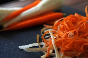 Peel your carrots and parsnips