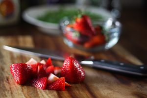 Freshly chopped strawberries