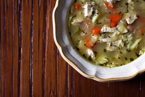 Easy chicken soup with vegetables and rice