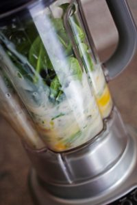 Blending up a tropical green smoothie