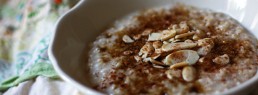 Cinnamon Brown Sugar Steel Cut Oats with Sliced Almonds